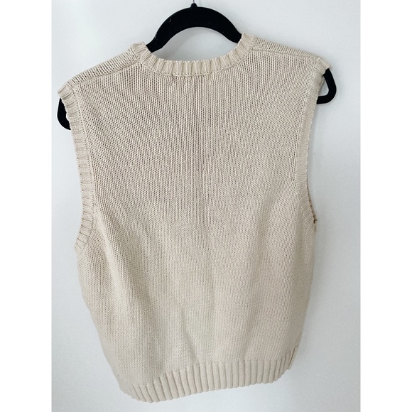 Ralph Lauren Beige V-Neck Sweater Vest with Flag - Picture 4 of 4